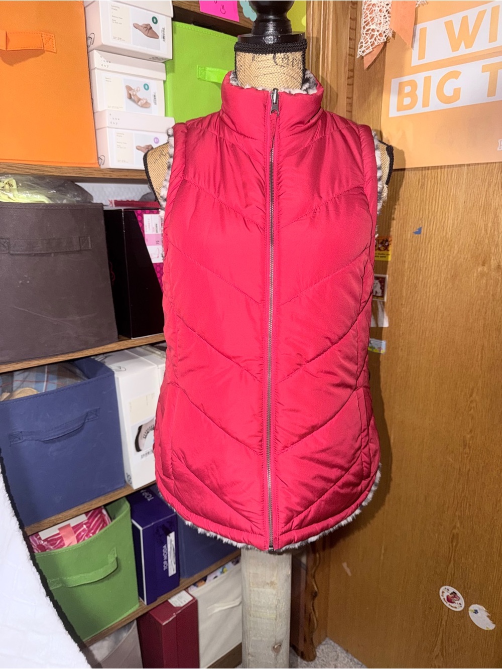 Maurices Bright Red Quilted Puffer Vest